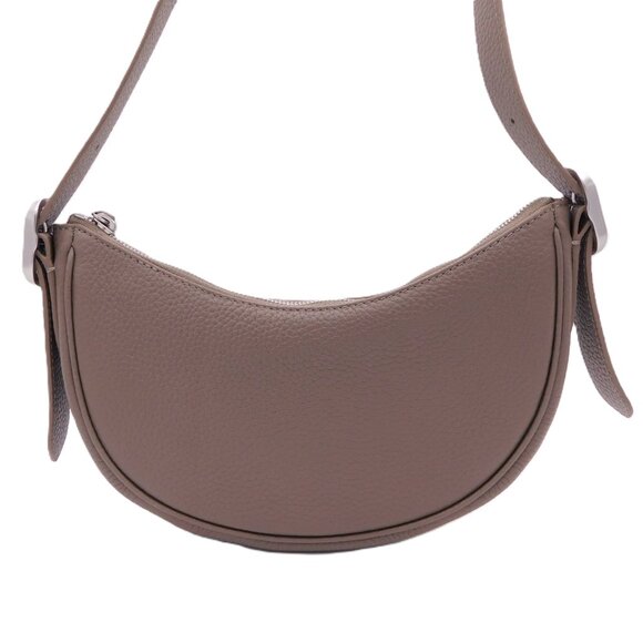 Quince Italian Leather Mini Crescent Shoulder Bag | Taupe | VGUC - Picture 6 of 11